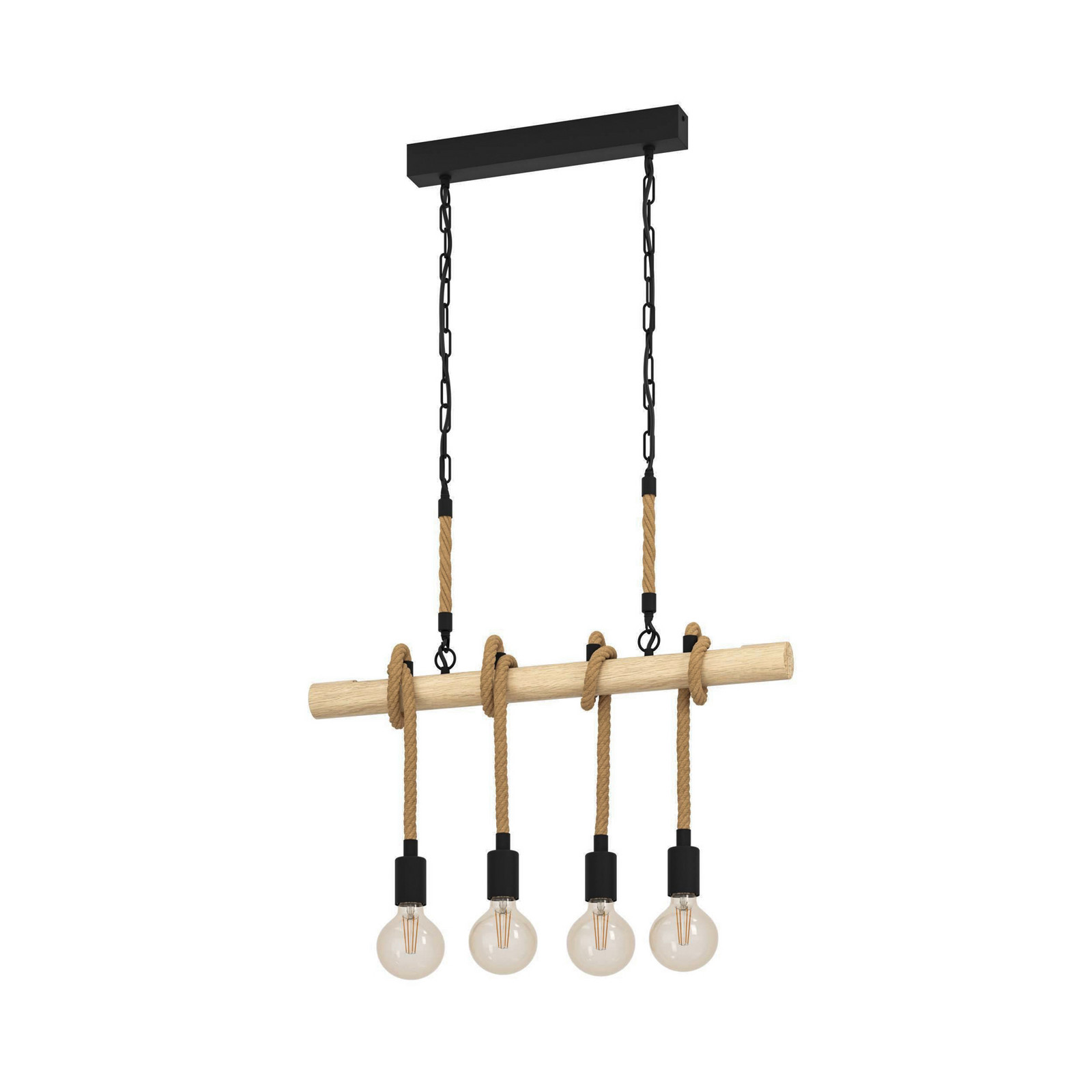 Youngstown pandantiv lungime 70 cm negru/maro 4 lumini.