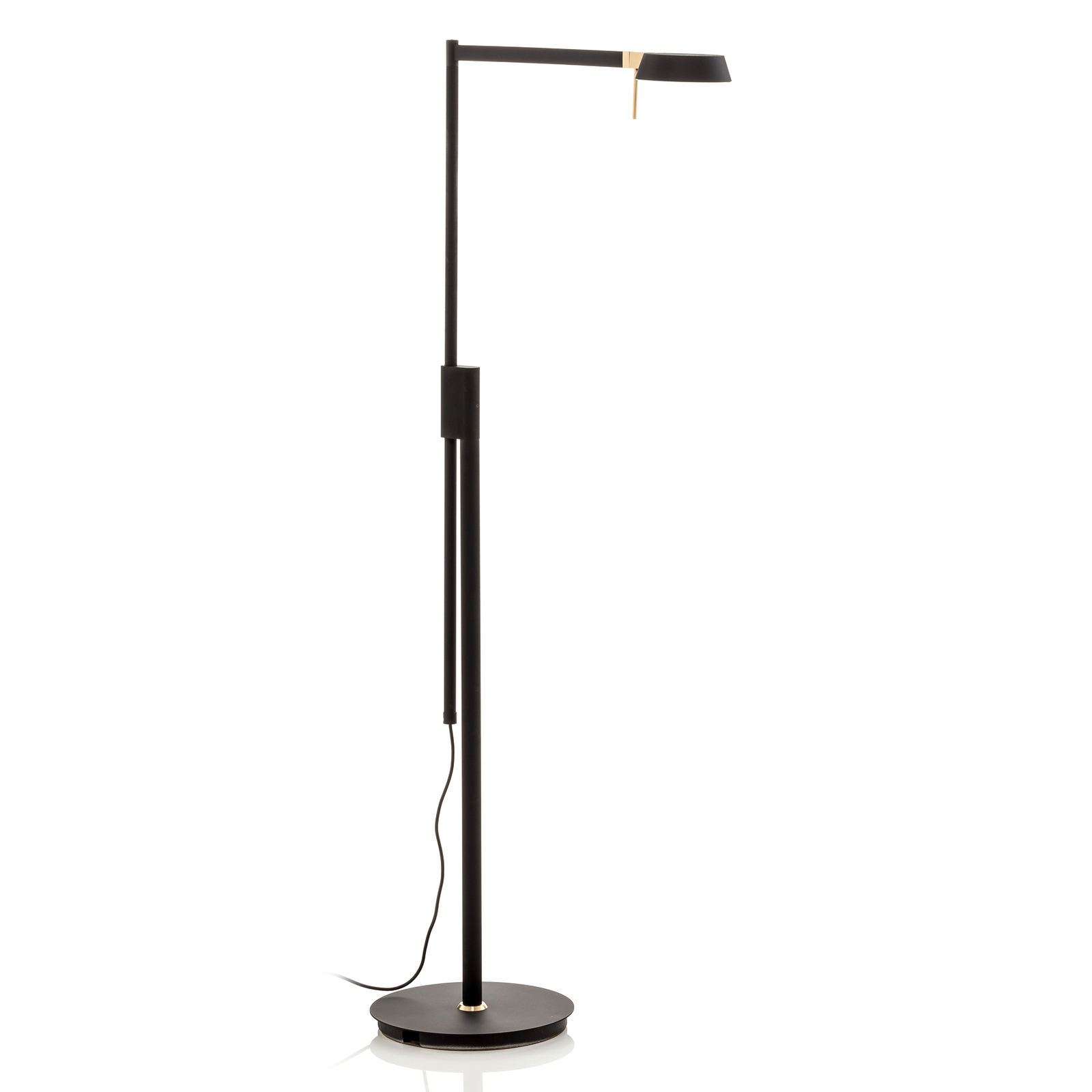Lampa stojąca LED Rothfels Ulrik, czarny, mosiężny
