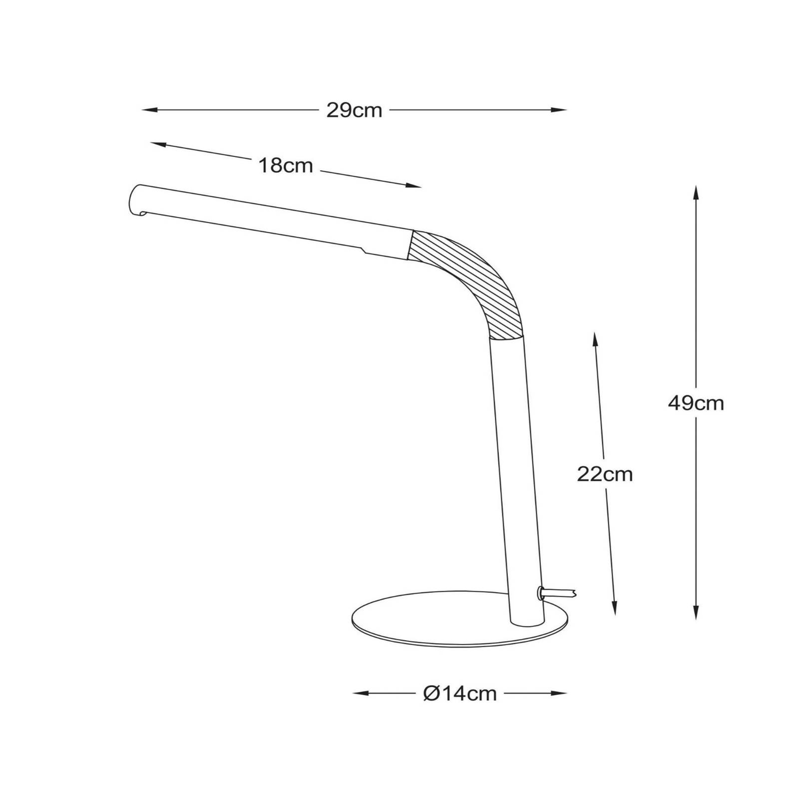 Lampka biurkowa LED Gilly, biała, elastyczna, metalowa