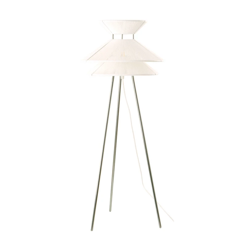 FRANDSEN – Kiku Stehleuchte, Metall, Leinen weiß, Höhe 90 cm