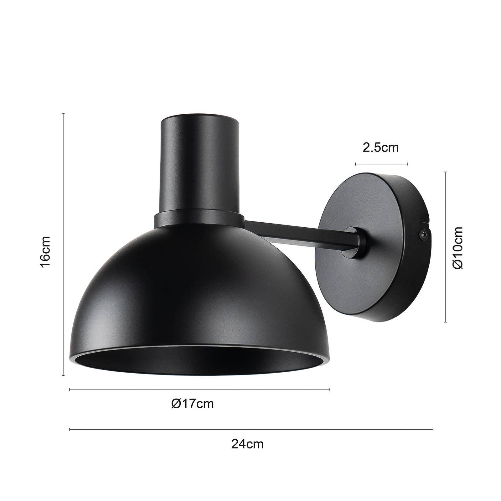 Mostrid Wandleuchte Black - Lucande