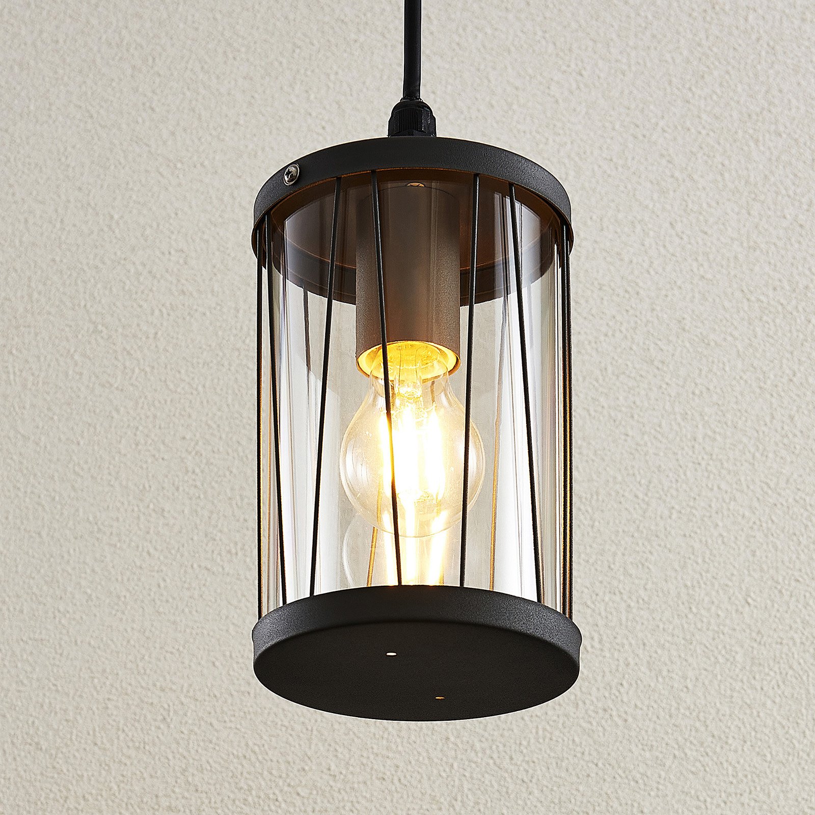 Yonan Udendørs Pendant Dark Grey/Clear - Lindby