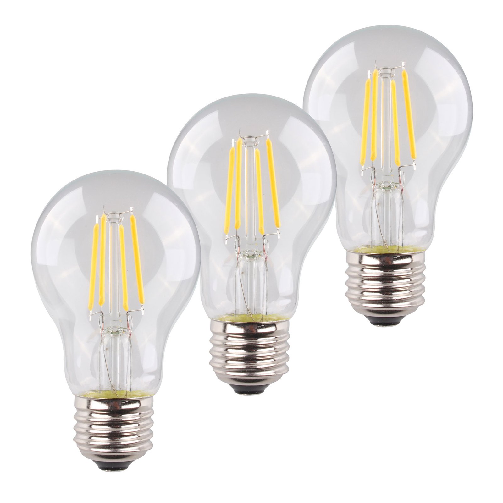 LED-lamppu E27 4W, 2 700 K Filament, 3 kpl, 470lm