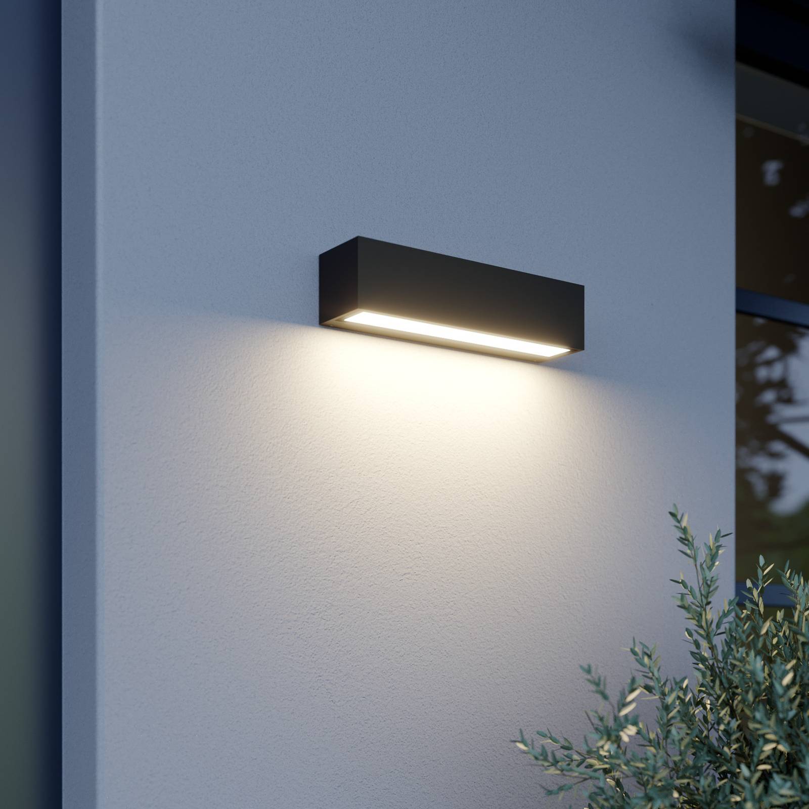 Lucande LED kültéri fali lámpa Lengo, 25 cm, grafitszürke, 1-lámpás.