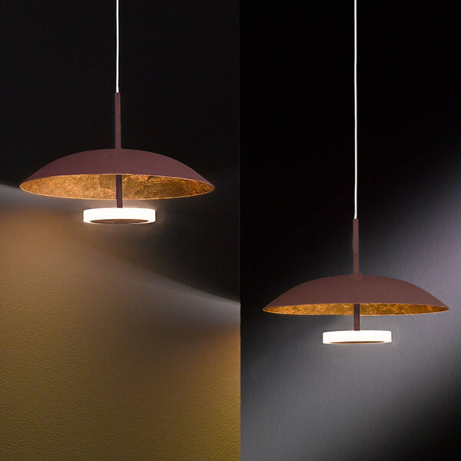 Pierre - złoto-brązowa lampa wisząca LED, 2-pkt.
