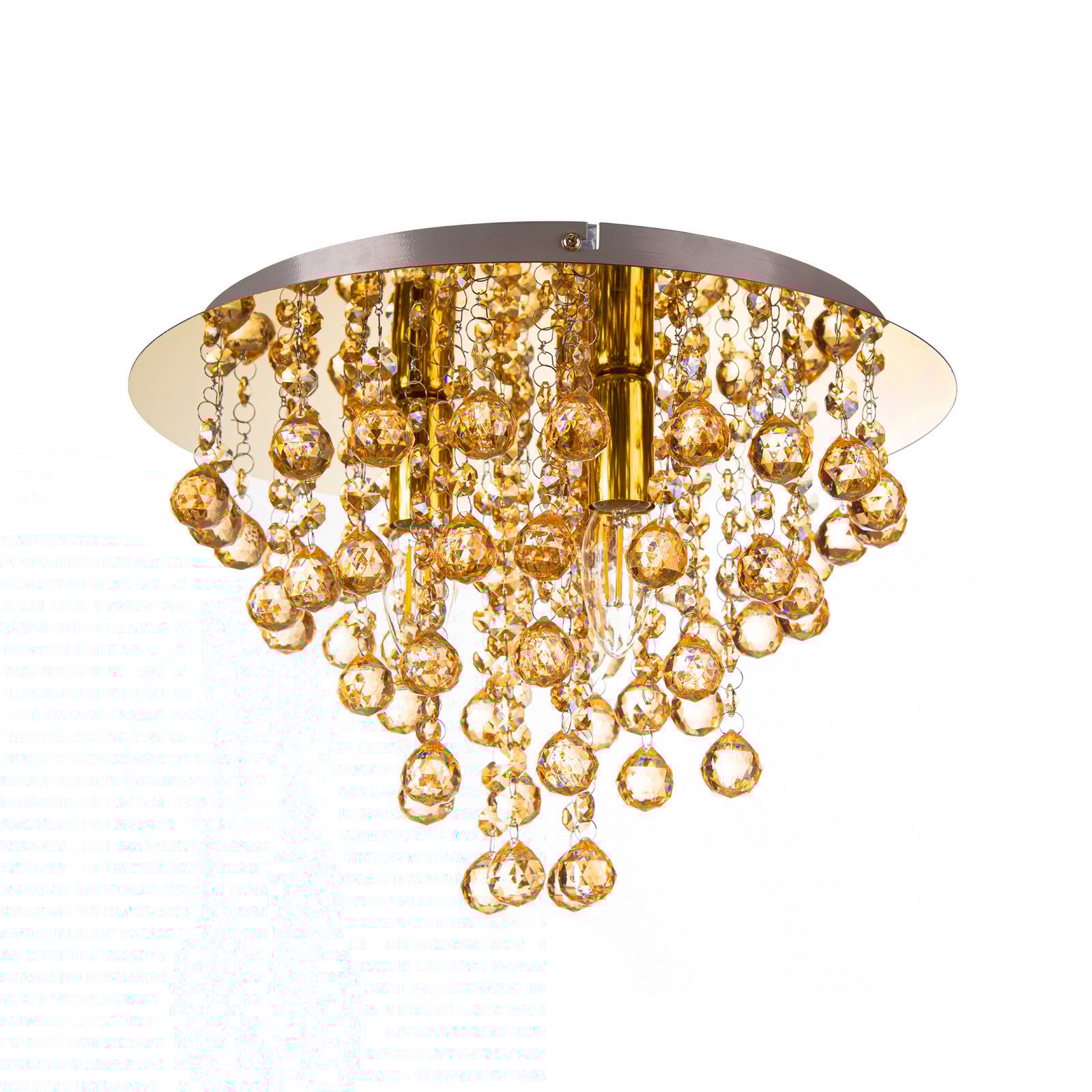 Griestu lampa London, Ø 38 cm, 3 spīdes, zelta krāsā, akrila stikls Griestu lampa London, Ø 38 cm, 3 spīdes, zelta krāsā, akrila stikls