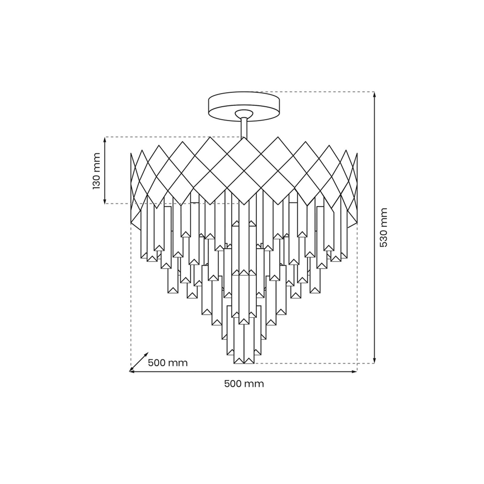 Lampa sufitowa Carisma metal chrom kolor szklane kryształy Ø 50 cm