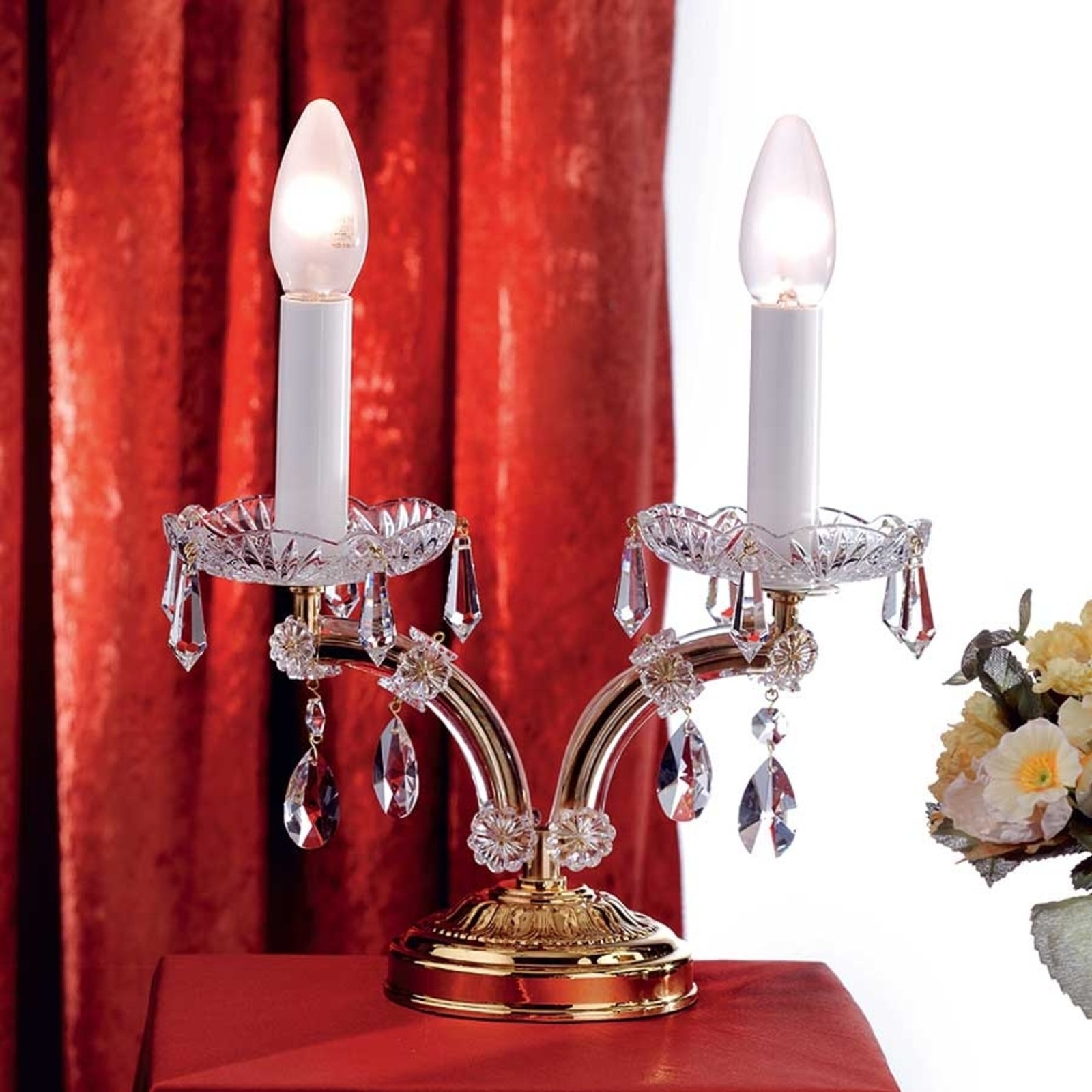 Elegant TJURA bordlampe med krystaller