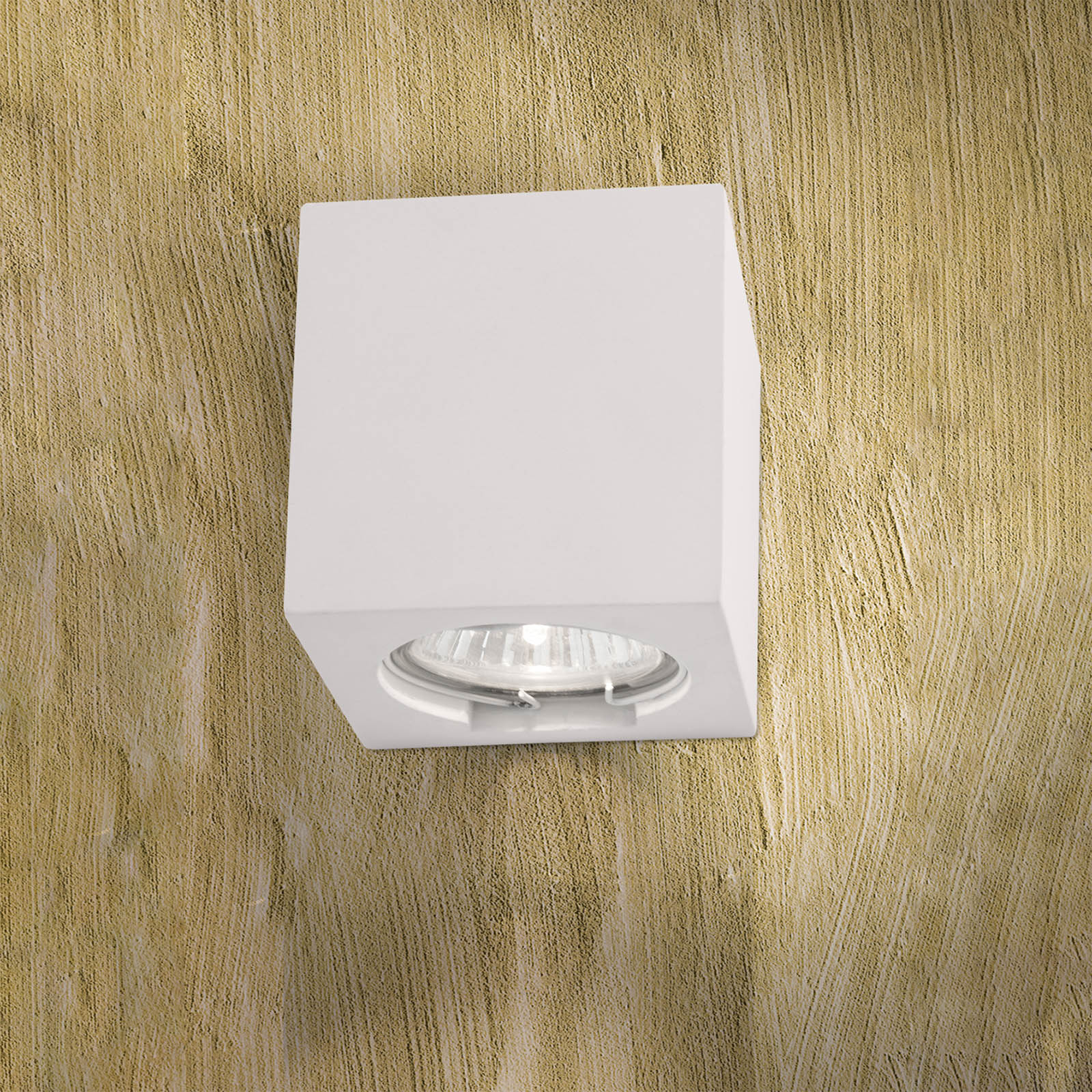 Nástenné svetlo Cube z keramiky biela výška 7,5 cm