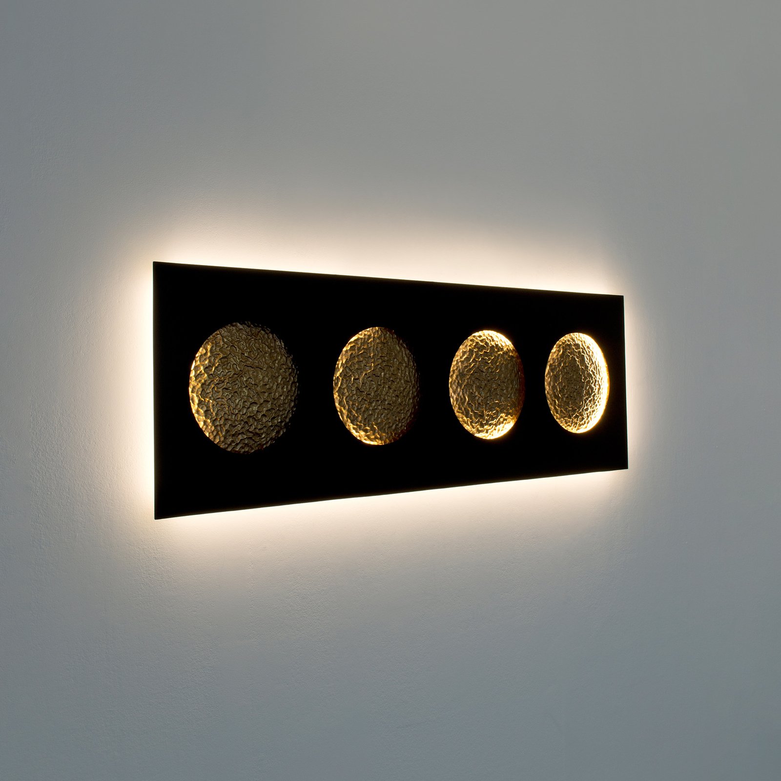 LED wandlamp Fasi Della Luna, zwart/goud