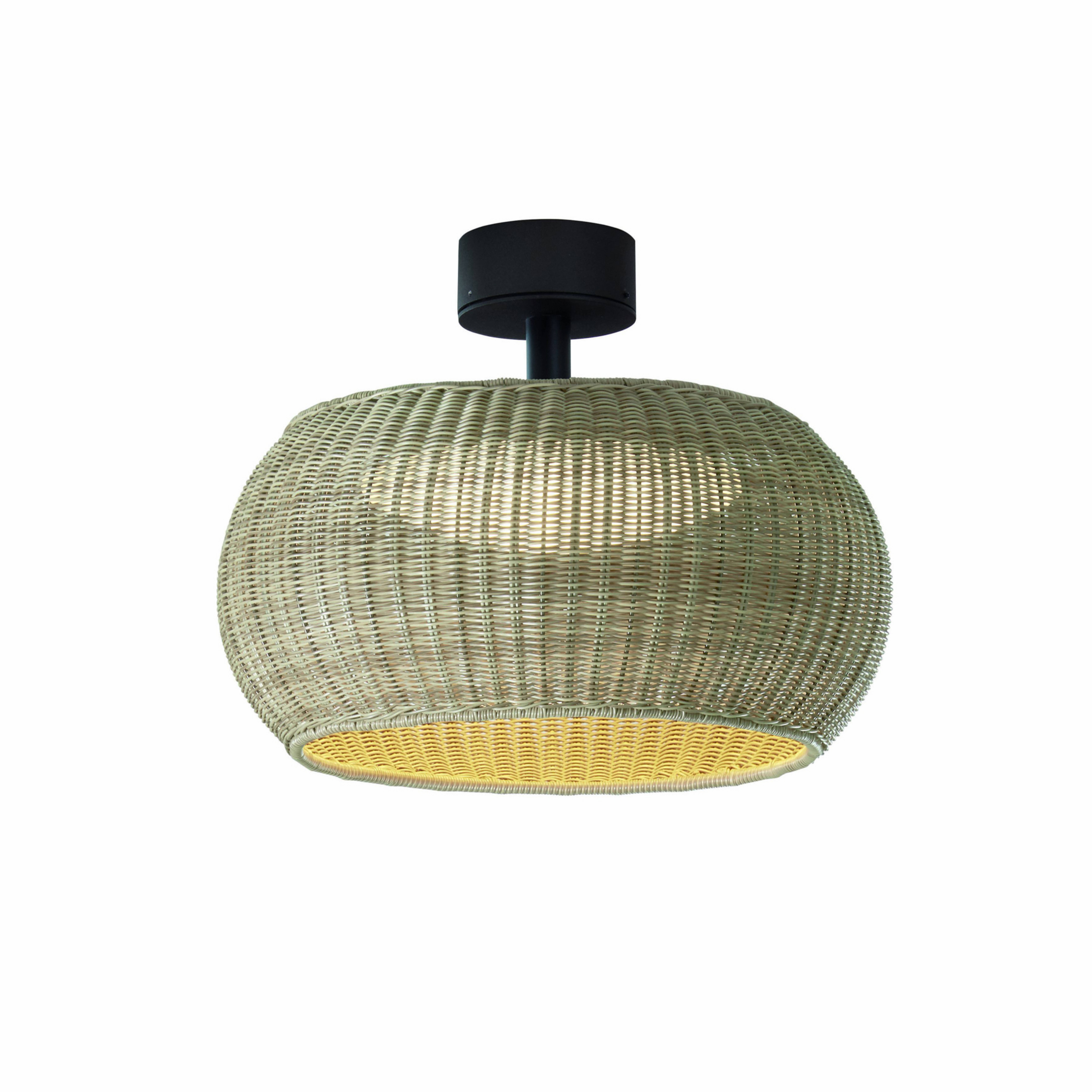 Bover LED-Außen-Deckenlampe Perris, braun/beige, Ø 47 cm