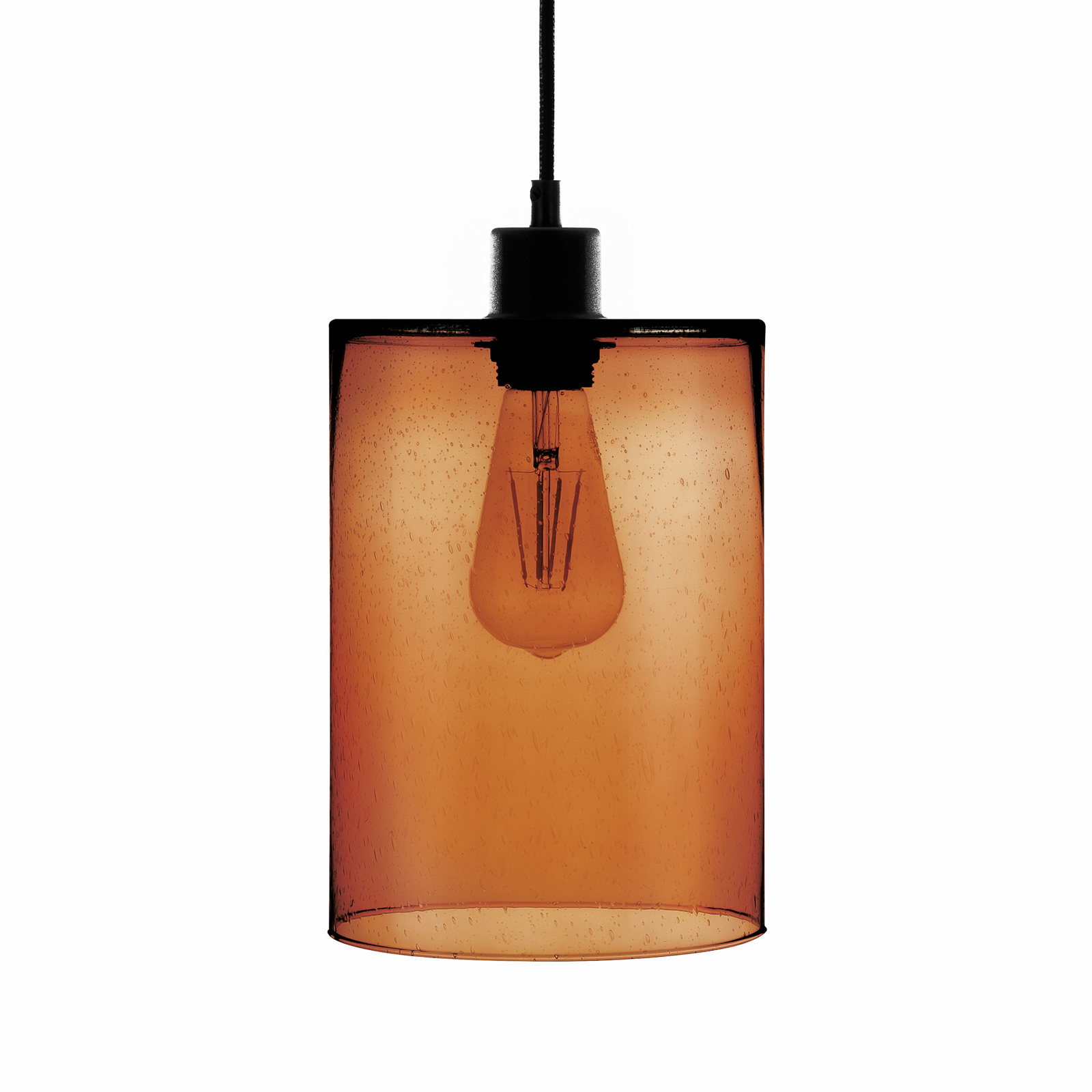 Soda hanging light cylinder amber glass Ø 18 cm