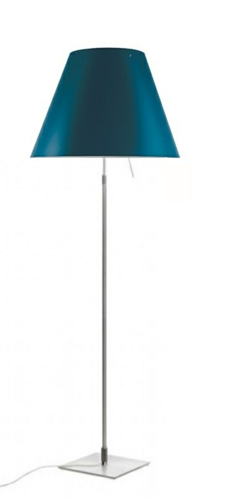 Costanza Floor Lamp Aluminium with Petroleum Blue - Luceplan