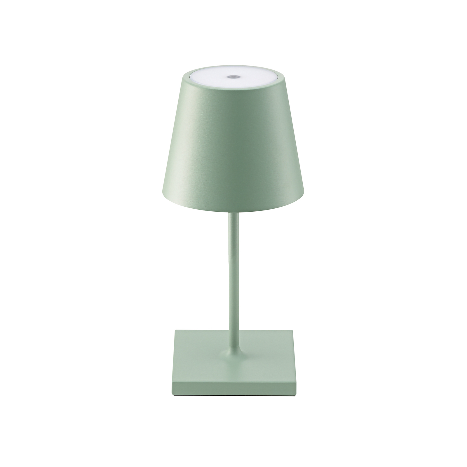 Nuindie mini lampa stołowa LED, okrągła, USB-C, szałwiowa zieleń