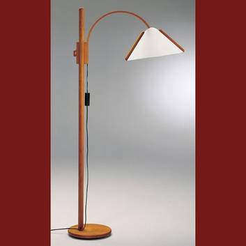 Arcade - elegant floor lamp with a wooden frame