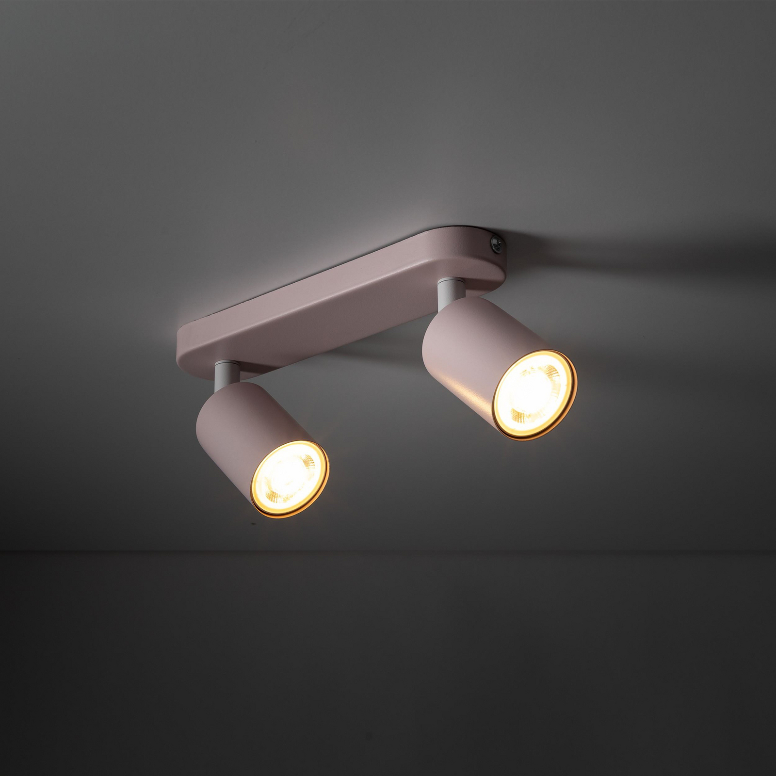 Faretto da soffitto Livia, rosa, 35 cm, a 2 luci, metallo, GU10