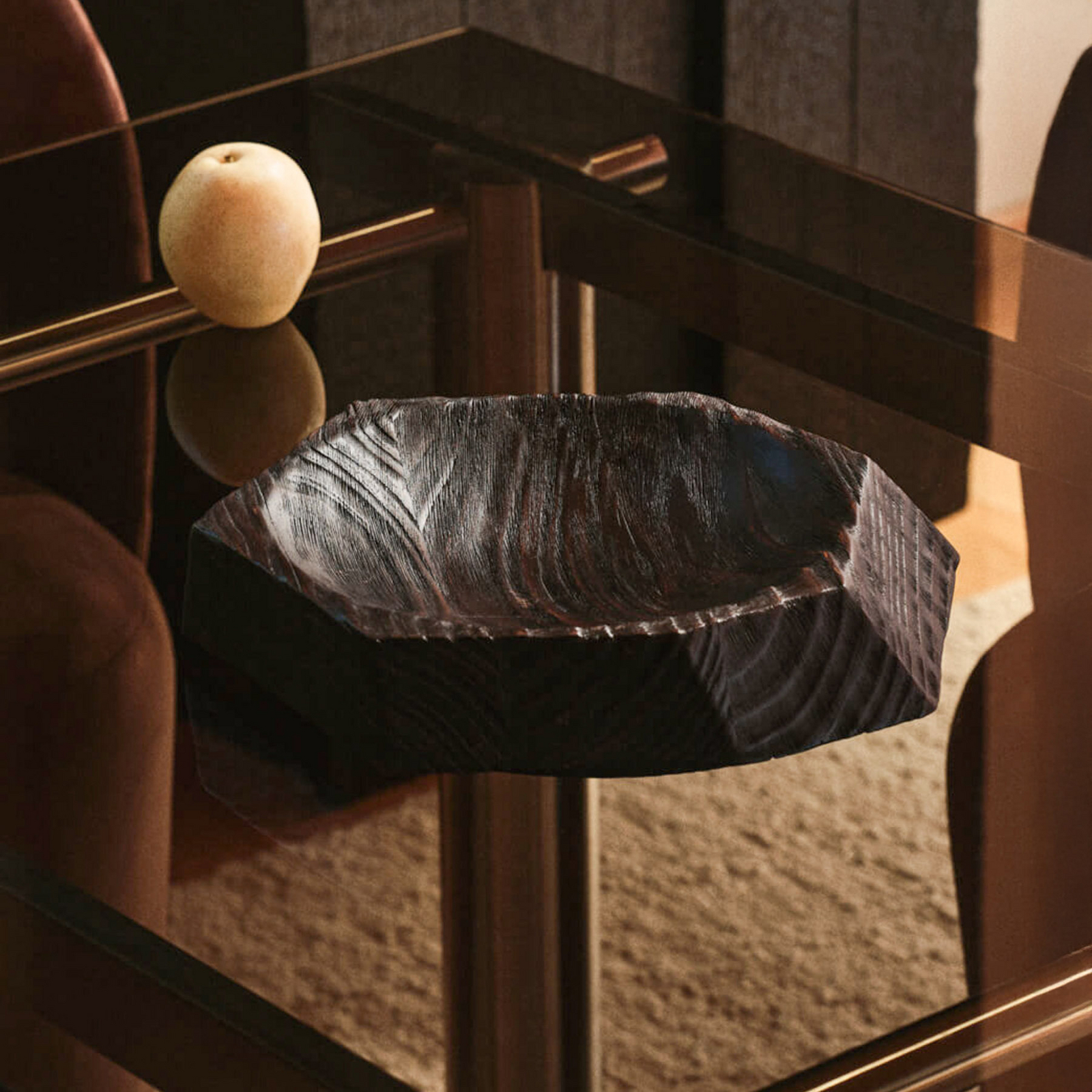 Koh Schale, dunkelbraun, Ø 35 cm, Kiefernholz - ferm LIVING