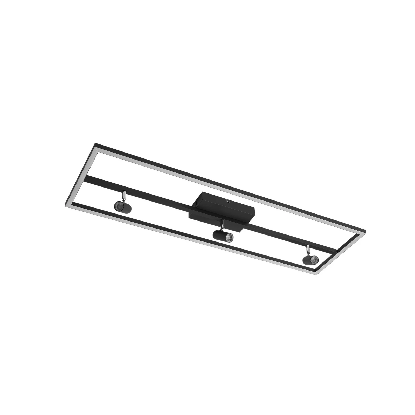 Lucande LED φωτιστικό οροφής Yvor, 99,5 cm, μαύρο, περιστρεφόμενο