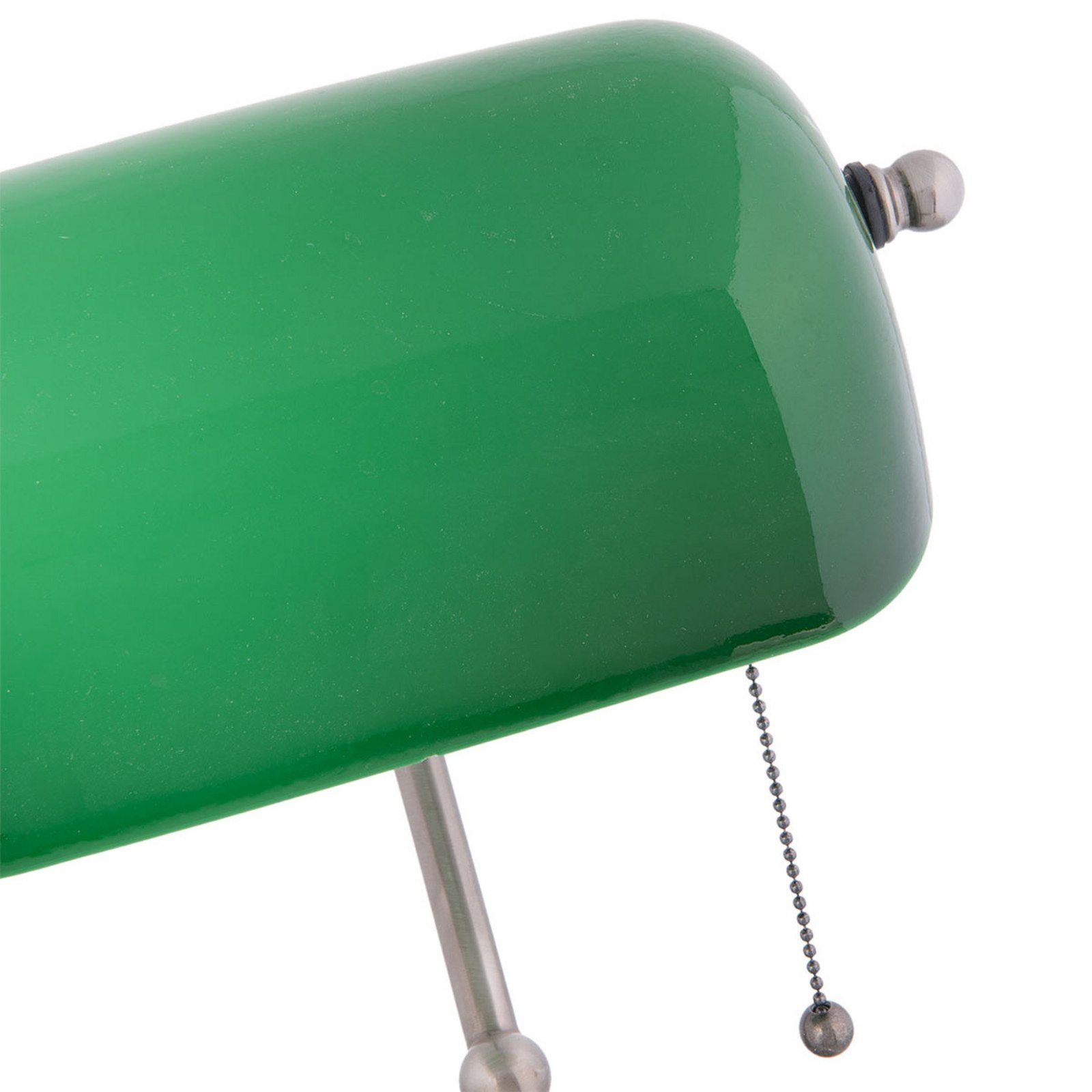 Clayre&Eef Lampă bancher Verda cu picior din nichel - Studiu / Birou - nichel verde - Sticlă