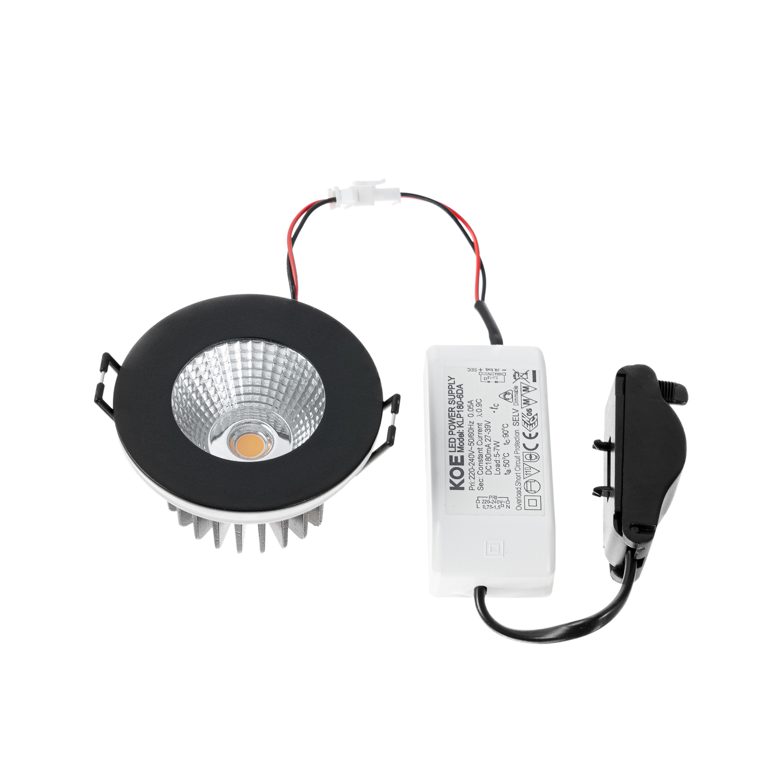 Arcchio LED-es Lirin lámpa, fekete, 4,000K