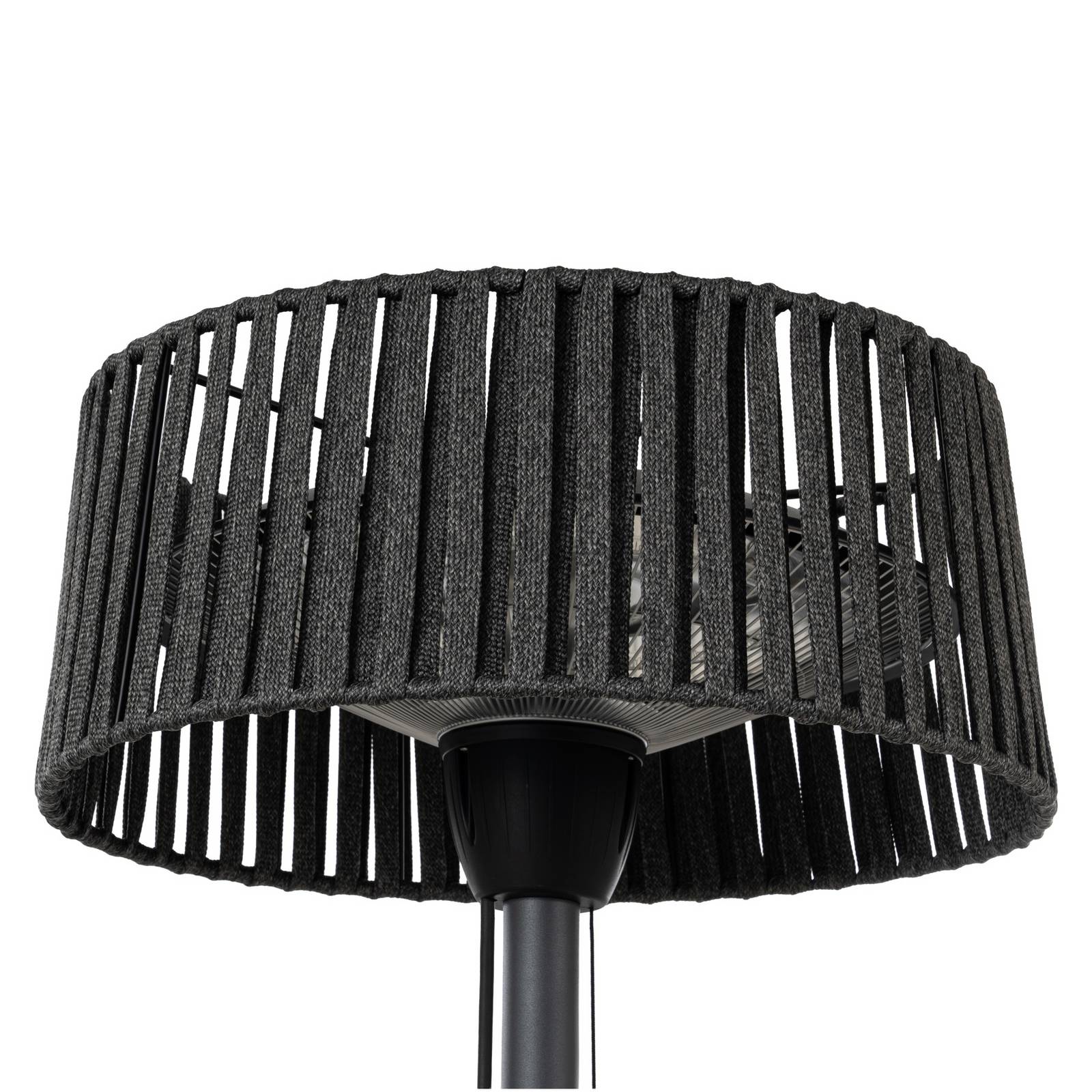 Lucande – promiennik stołowy Pyravo, czarny, aluminium, 70 cm, IP44
