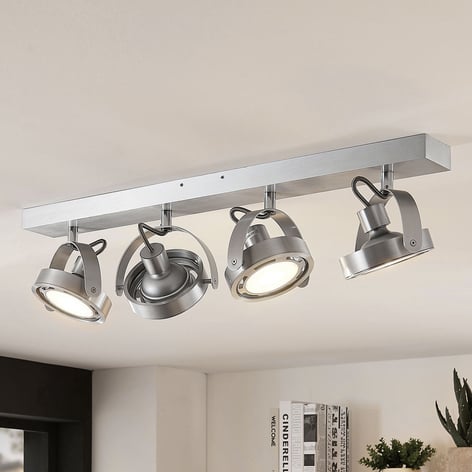 LED-Strahler Munin, dimmbar, alu, 4-flammig