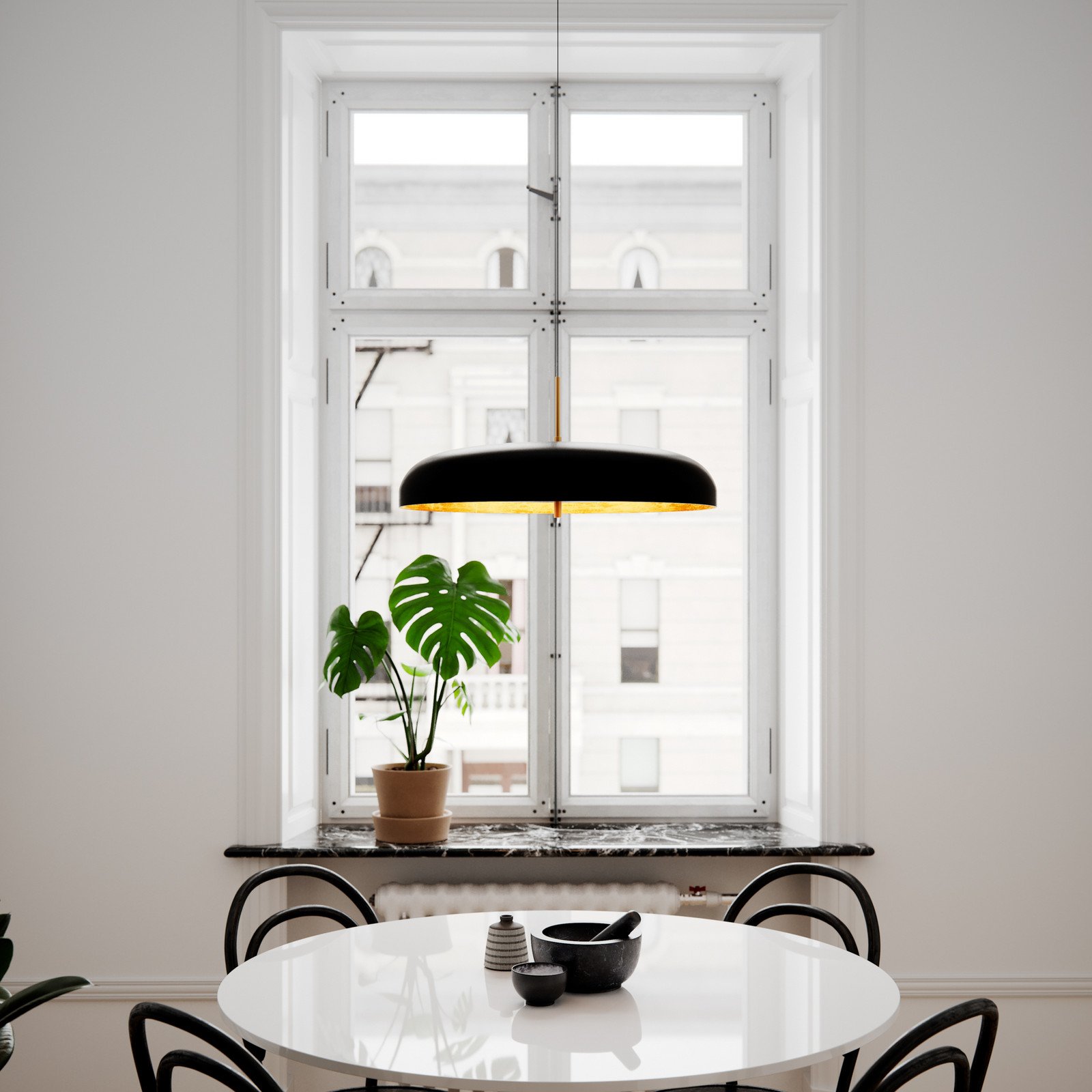 By Rydéns Shelby suspendată negru/interior auriu