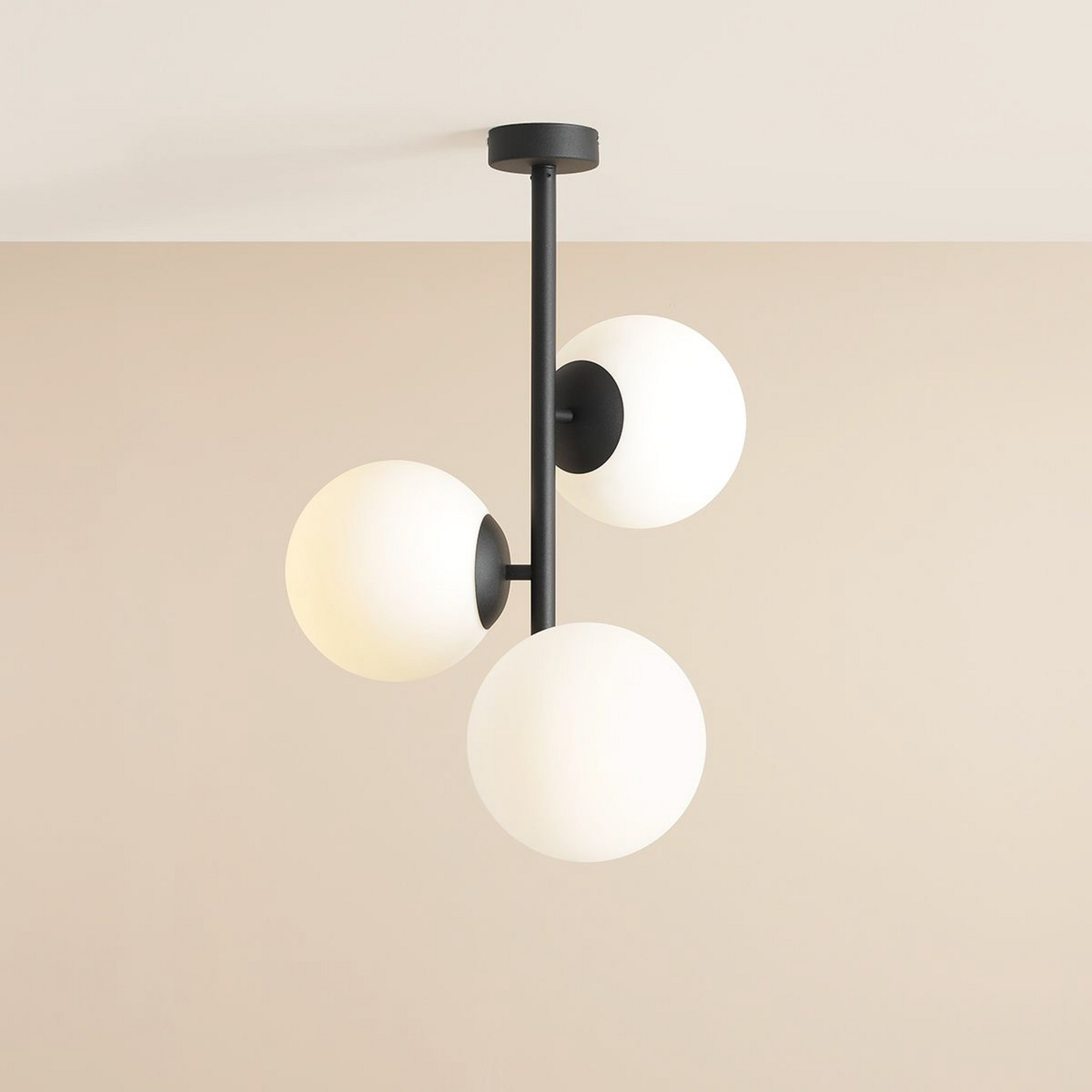 ALDEX Plafonieră Dione opal/negru 3 lumini - Camera de zi / sufragerie - modern - negru alb opal - Sticlă