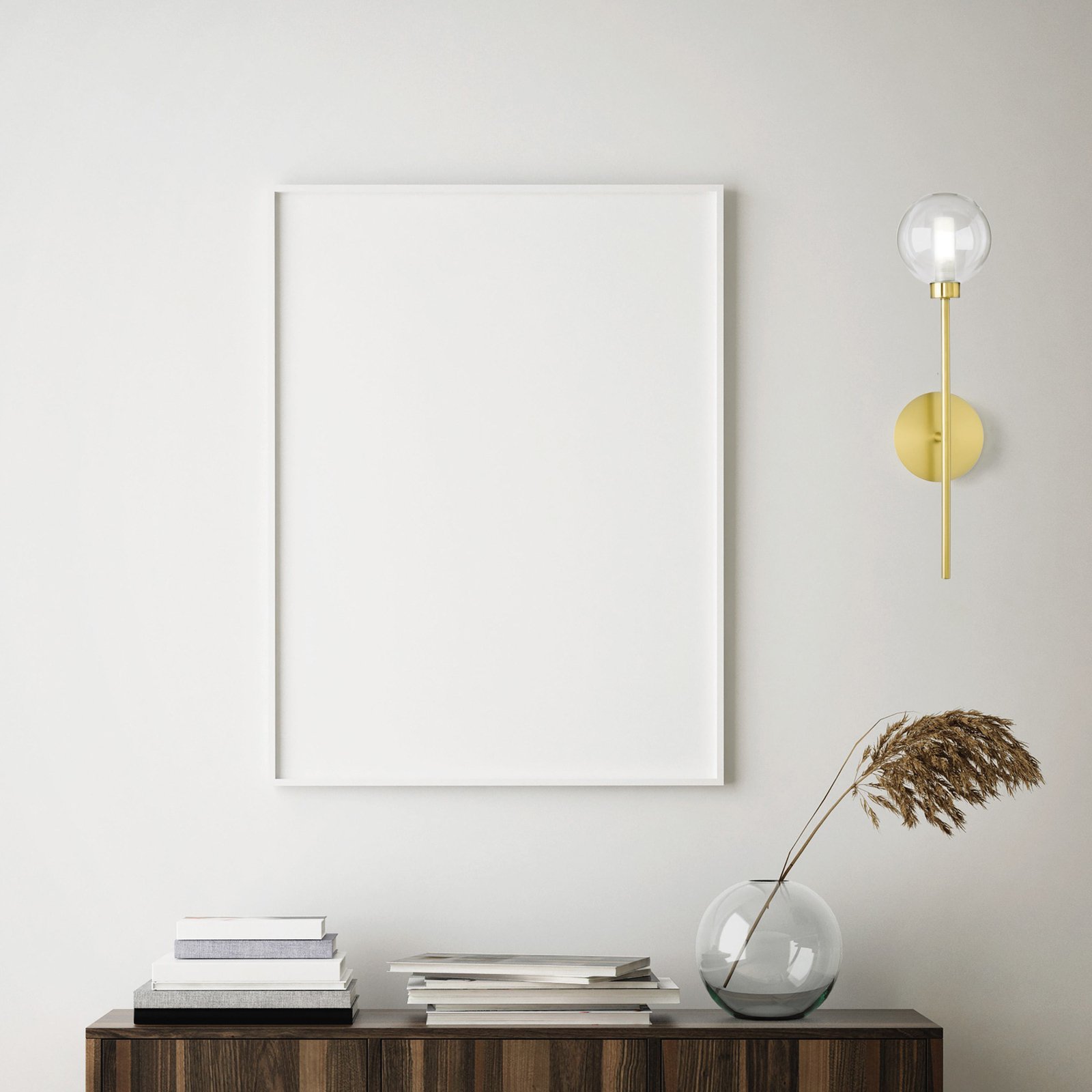 Dom wandlamp, 1-lamp, helder/goud, glas