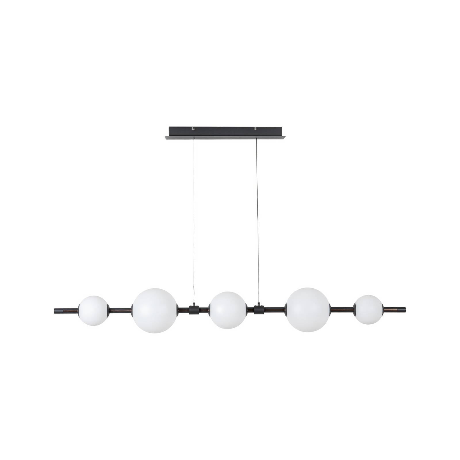 Lucande LED-Hängelampe Tanira, schwarz/weiß, 140cm, step-dim