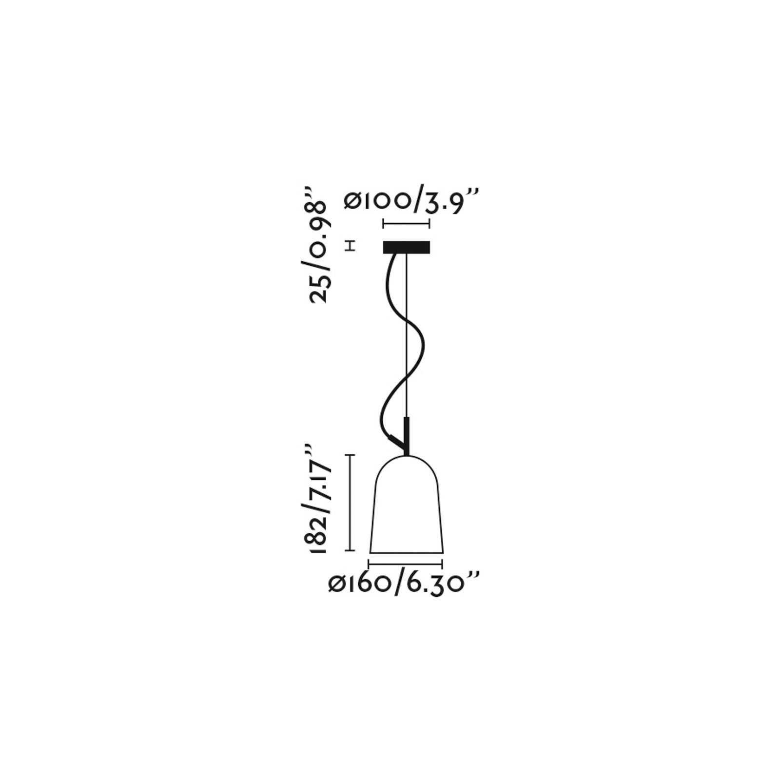 Studio hanglamp, Ø 16 cm, roze/zwart, staal