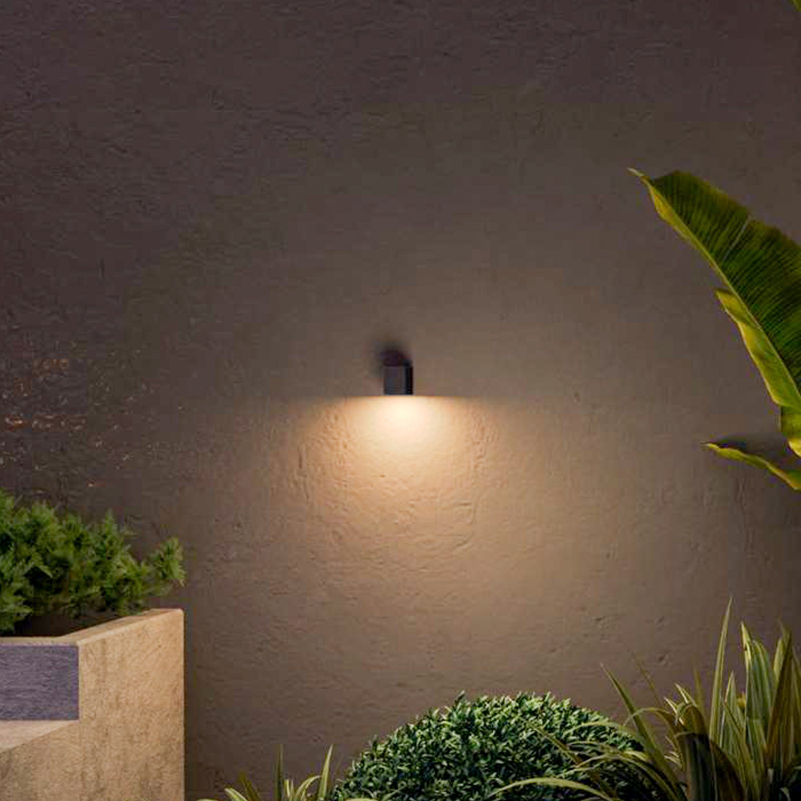 Calex outdoor wall light GU10, downlight, height 8 cm, black