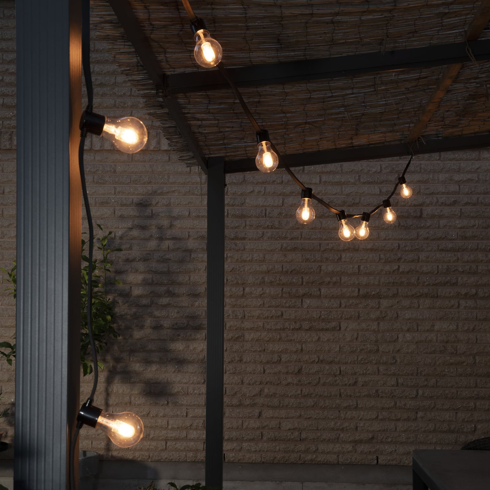 LED lichtketting op zonne-energie voor feestjes, 6,2 W, amberkleurig, IP44, LED lichtketting op zonne-energie voor feestjes, 6,2 W, amberkleurig, IP44,