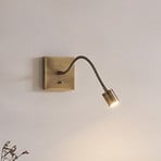 Lindby LED wandlamp Mayar, 2, messing, leeslamp, 11 cm