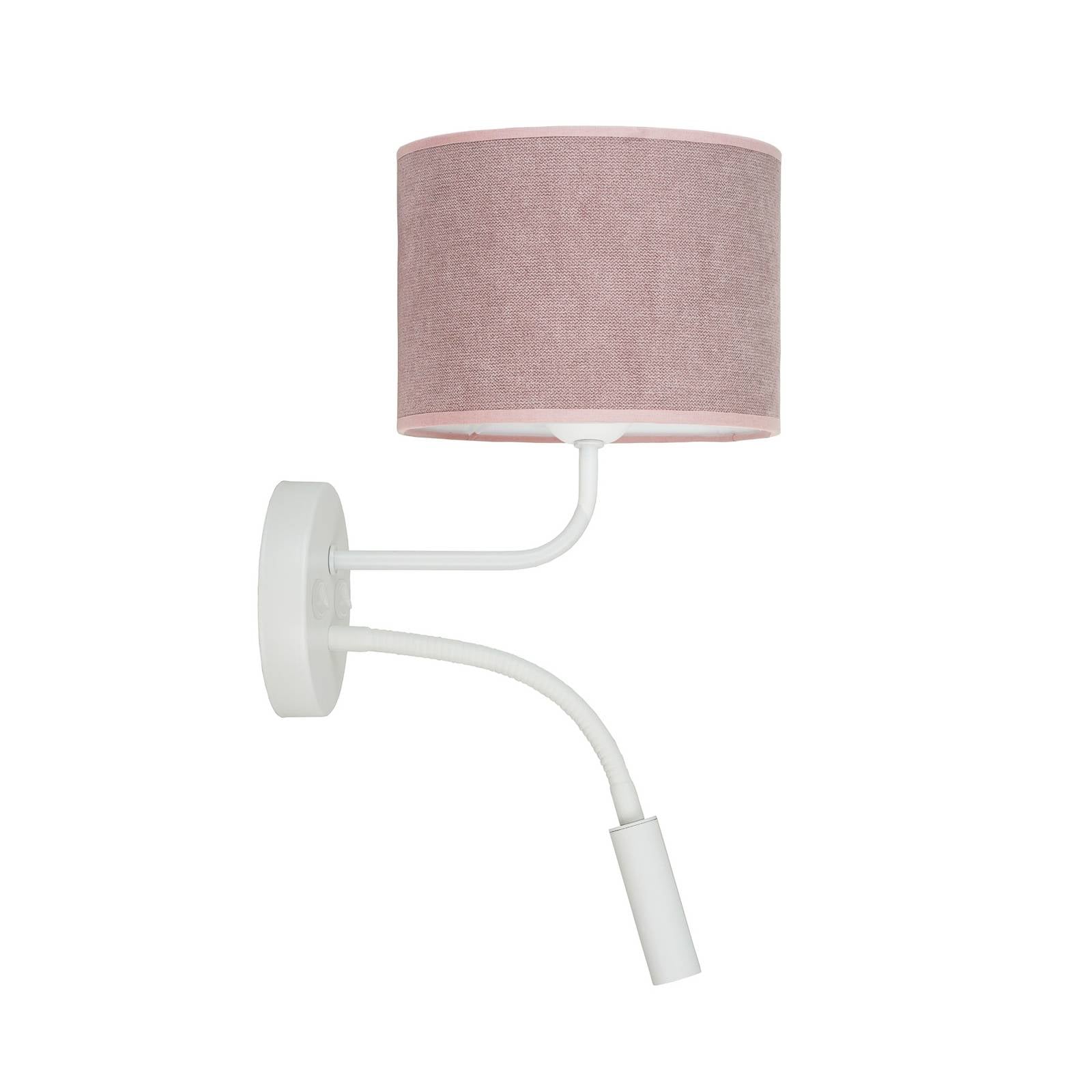 Wandleuchte Roller, Soro, weiß/rosa, Leselicht