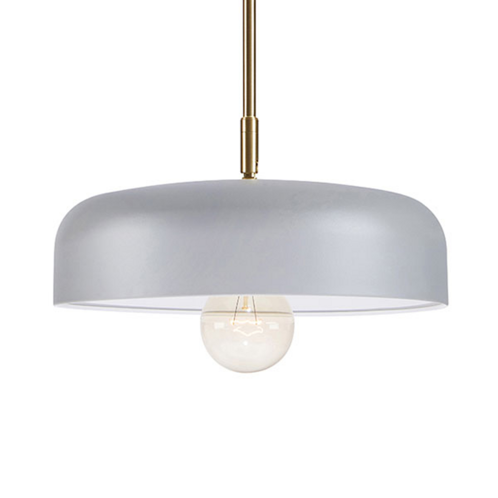 Pendant light Caen, grey/brass, tiltable lampshade