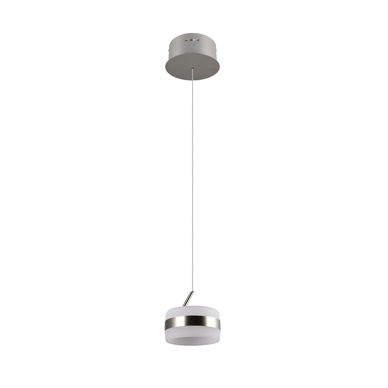 LED piekaramā lampa Dios, niķeļa krāsā, Ø 15 cm, metāls, CCT LED piekaramā lampa Dios, niķeļa krāsā, Ø 15 cm, metāls, CCT