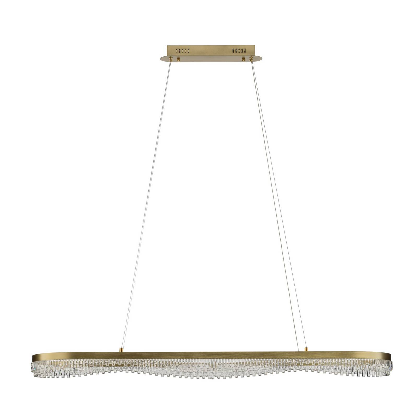 Żyrandol LED Preciosa, złota, metalowa, długość 120 cm