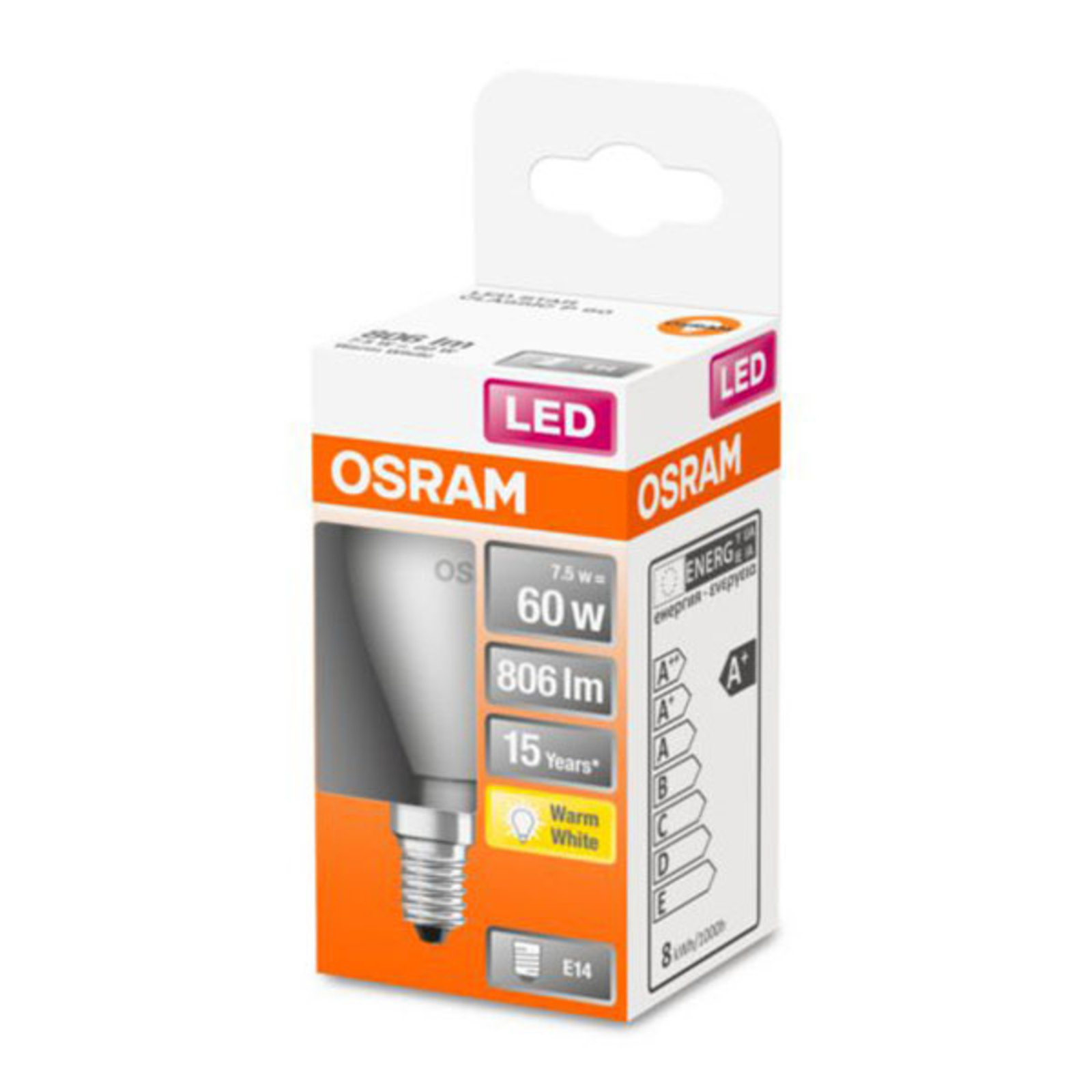 OSRAM Classic P ampoule LED E14 7,5 W 2 700 K mate Luminaire.fr