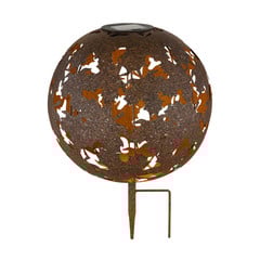 Lampada LED solare 36749 globo Ø 27 cm, ruggine, punta di terra, metallo