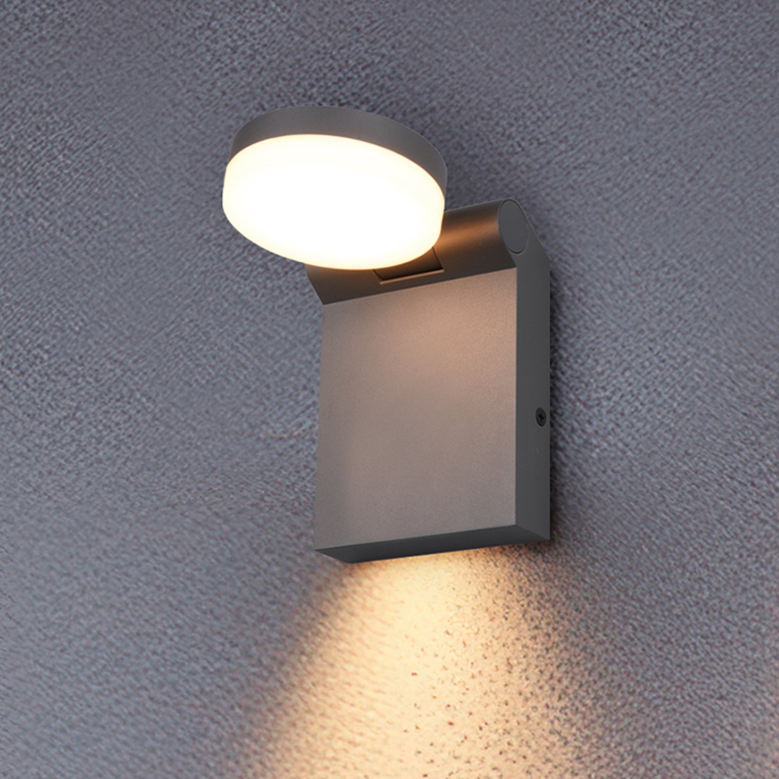 LED udendørs væglampe Adour, antracit, kipbar, CCT, IP44