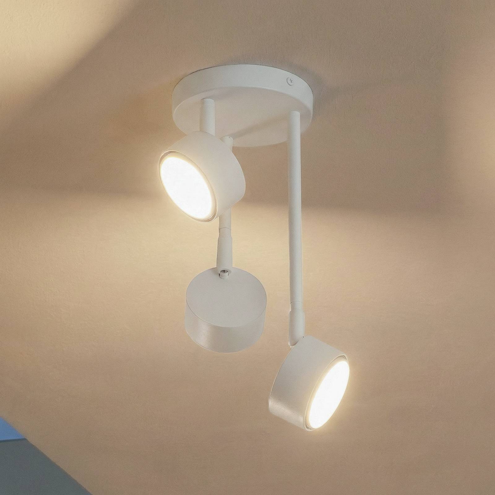 SIGMA Spot pour plafond Nemo, à 3 lampes, blanc, orientable, GX53