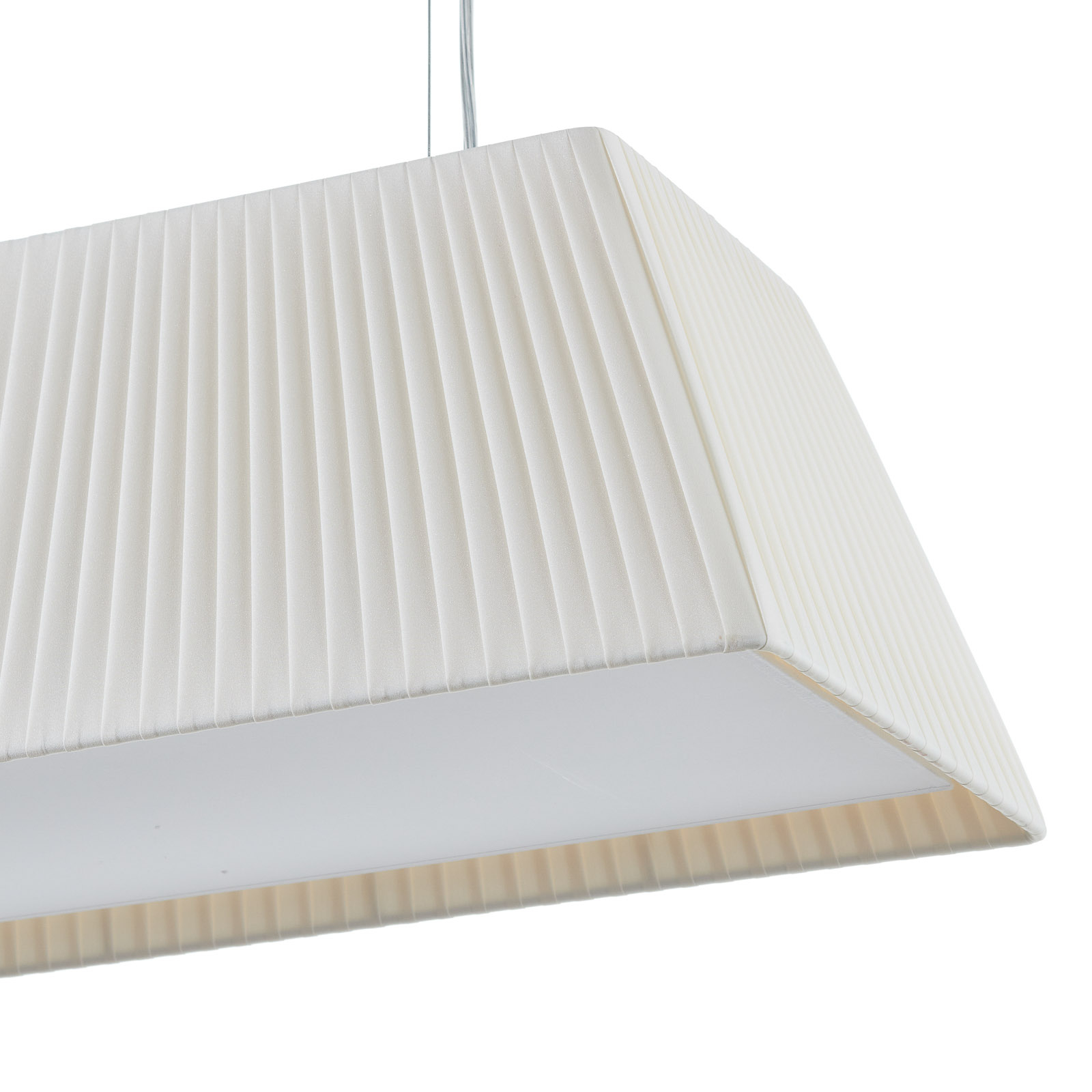 Bover Mei - längliche Stoff-Hängelampe, creme
