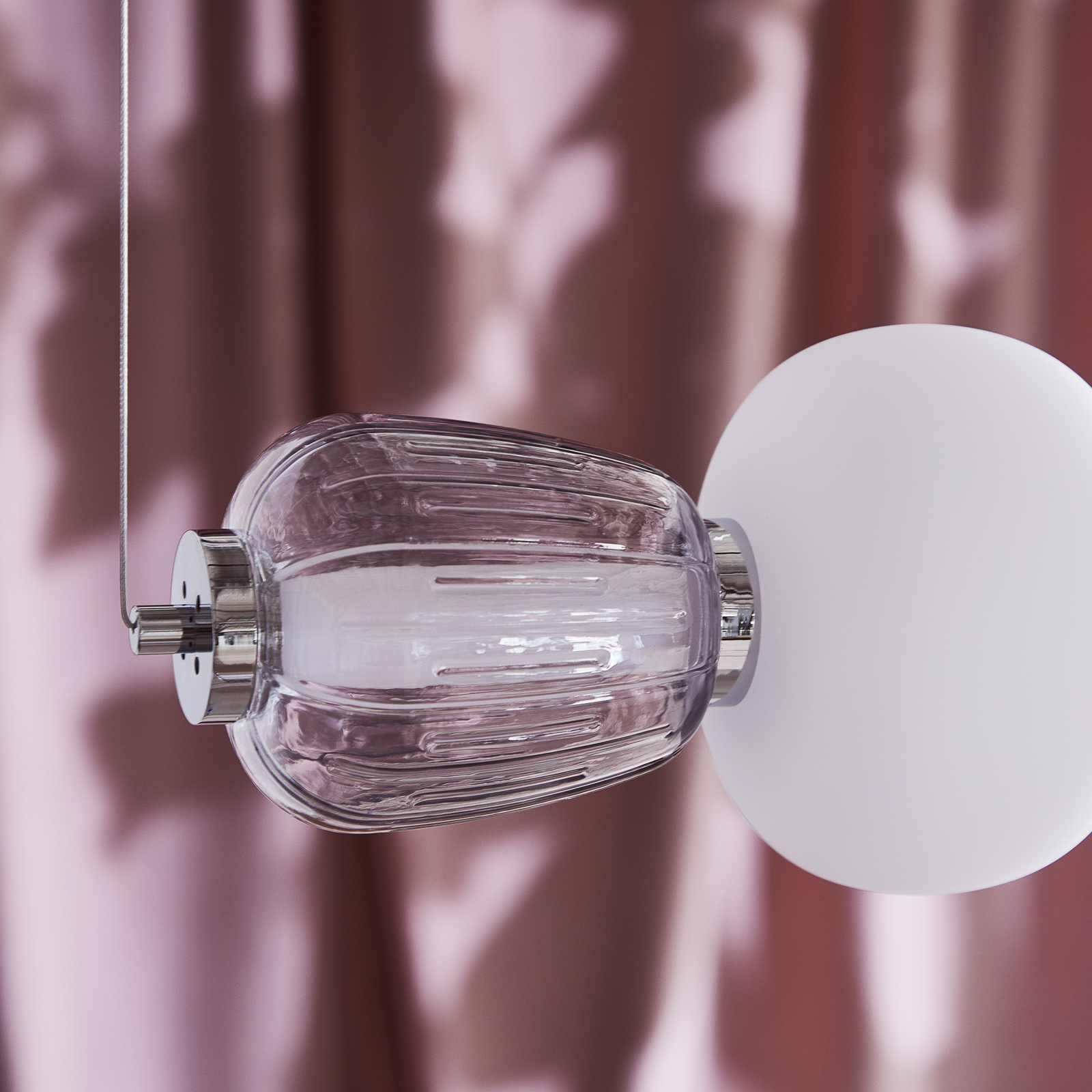 Pearl 7 Pendelleuchte Grey/Opal/Chrome - Loom Design
