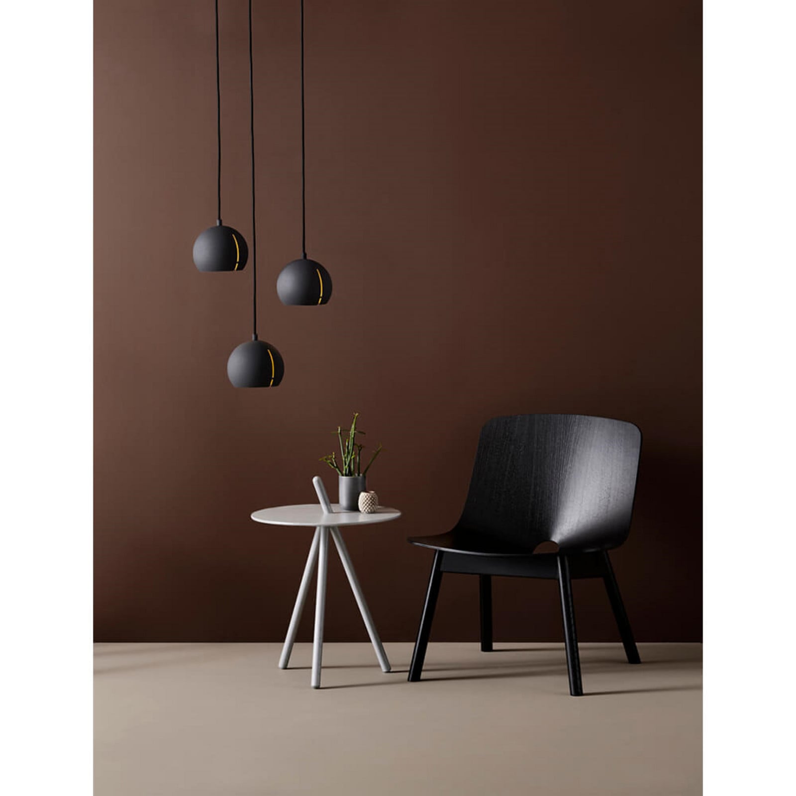 Gap Pendelleuchte Round Black/Brass Woud - Wohnzimmer - Metall