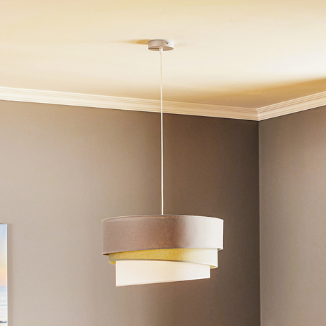 Hängeleuchte Trio, beige/aquamarin/écru, Ø45cm