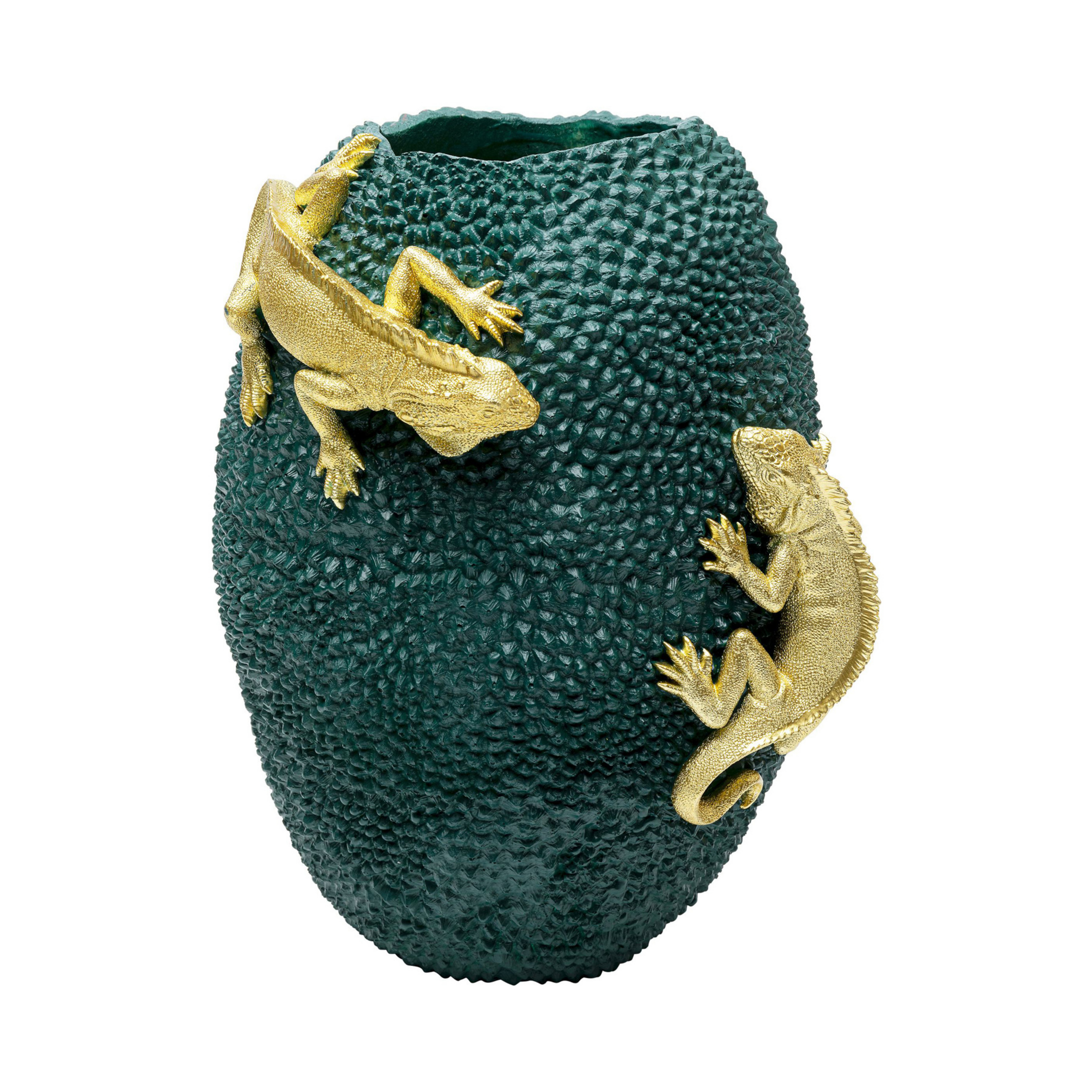KARE Vase Chameleon Jack Fruit, vert/or, polyrésine