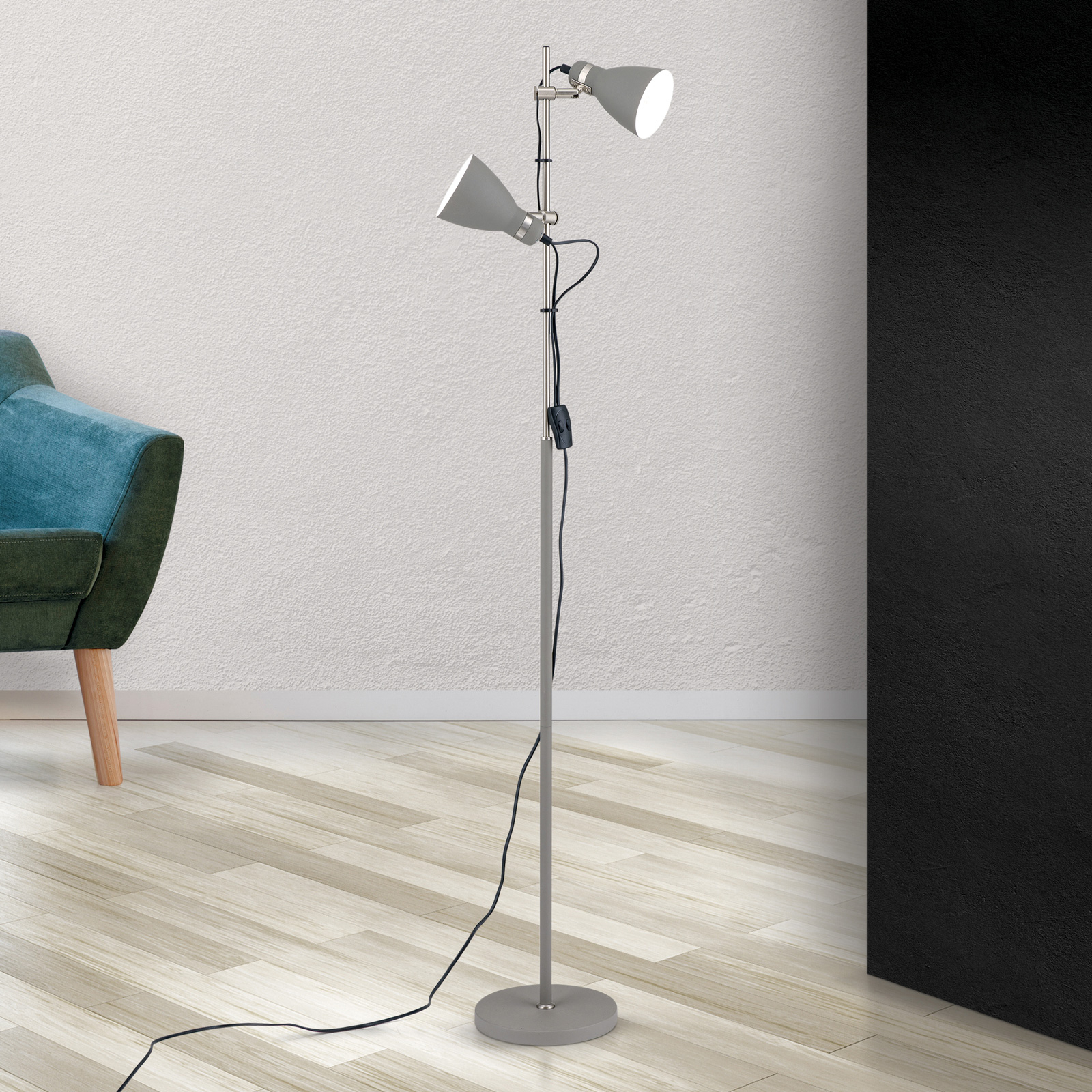 grey spotlight floor lamp