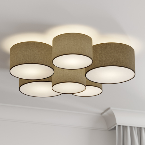 Lindby Laurenz Deckenlampe, 6-fl., grau