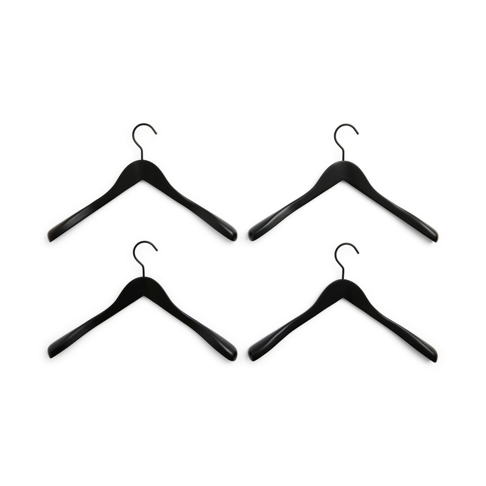 Umerare Smooth, negru, set de 4 bucăți, lemn de fag - HAY